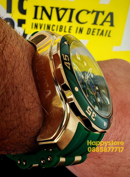 INVICTA SCUBA Green/Gold 48mm, Инвикта нов ръчен часовник