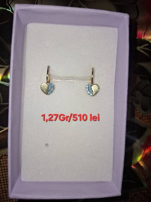 Vand doua perechi cercei din  aur 14K