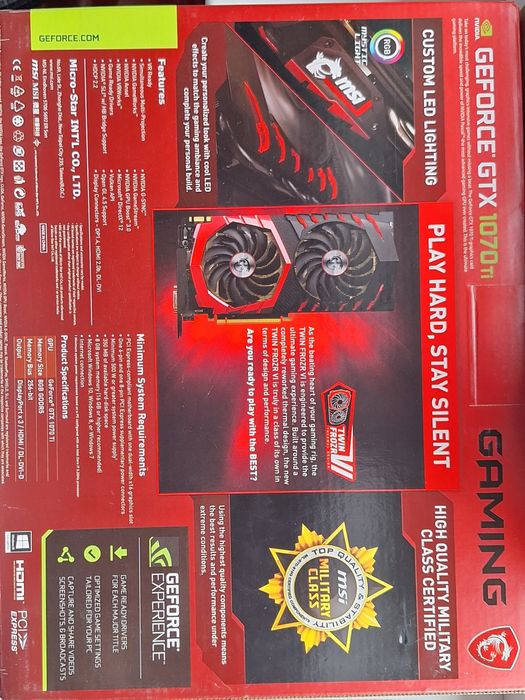 GPU :GTX 1070ti + CoolerMaster 600w psu