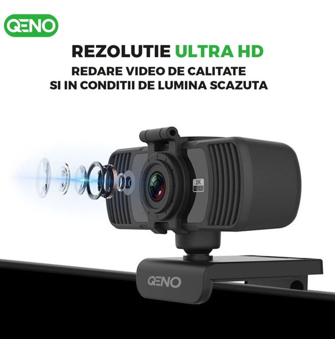 Camera Web Qeno®, Webcam 2K Ultra-HD