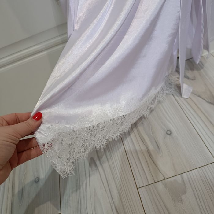 Халат белый свадебный  с сорочкой