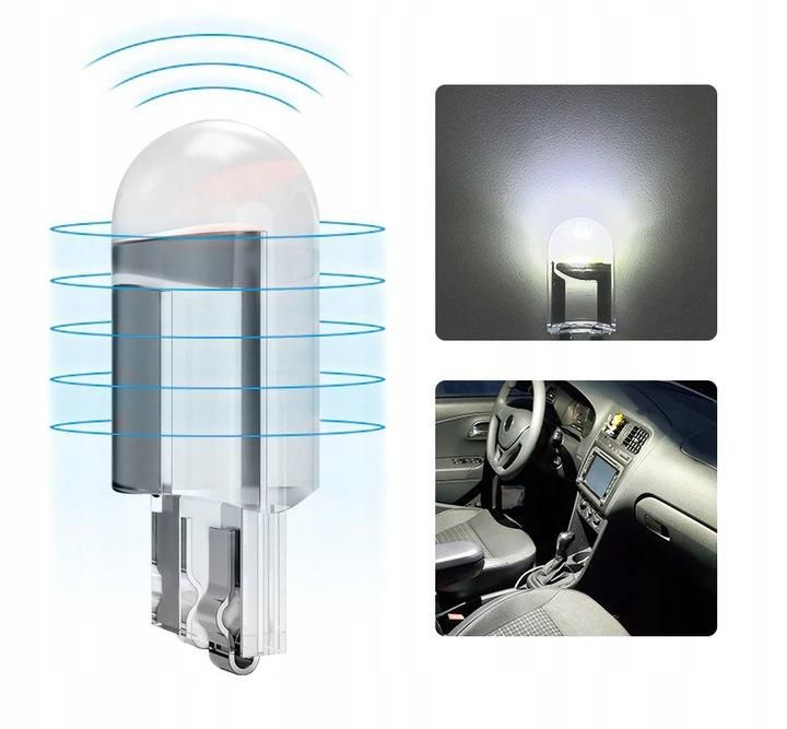 Kрушки led t10 бели 2броя w5w 12xsmd 2835 12v flyseen fls6000 ...