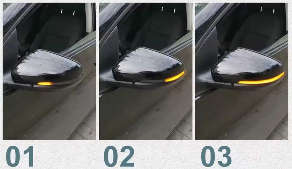 Динамични бягащи мигачи за огледалата за VW Golf Touran Голф лед жълти