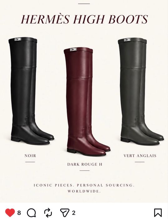 Hermes high tight boots sz.39 дамски чизми Хермес