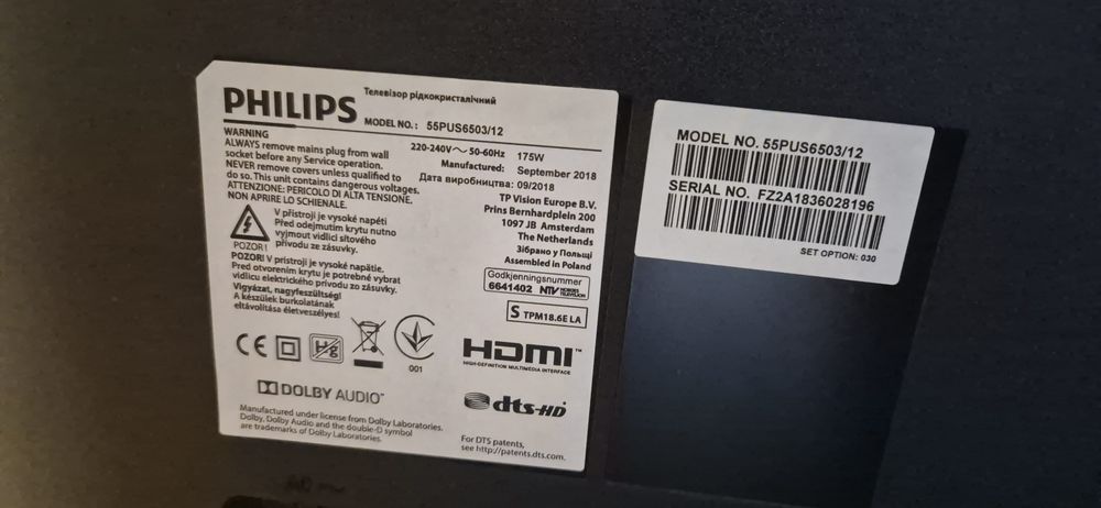 Smart tv Philips, 55 inch