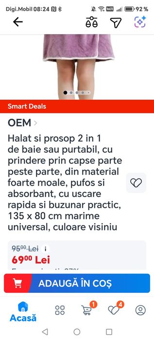 Halat de baie/prosop