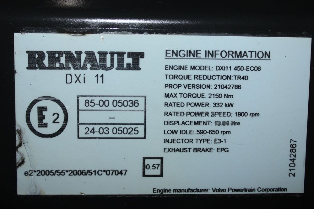 motor renault dxi 11 450cp euro 5 21042786