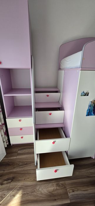 Mobila camera copii, 2 paturi suprapuse, saltele incluse