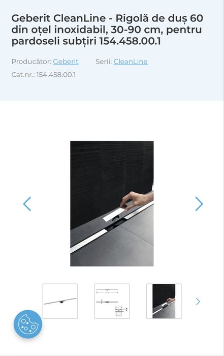 Rigola dus Geberit CleanLine 20