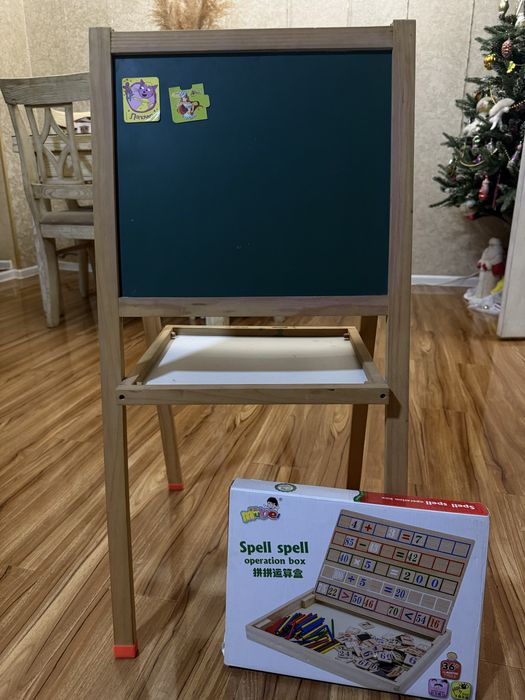 Детская доска для мела и магнитная