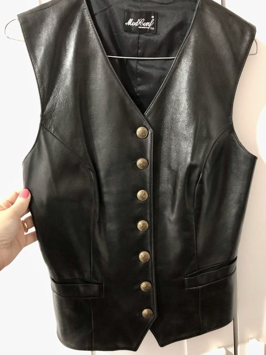 Vesta pentru femei, din piele naturala, marimea M, impecabila