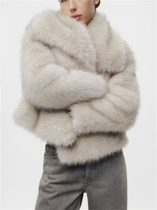 Шубка эко мех серый цвет