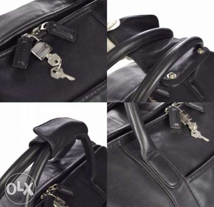 Кожен сак | Пътна чанта от естествена кожа COACH Logos 2 Way