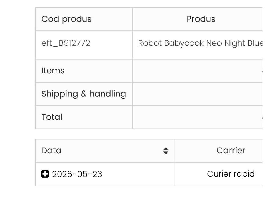 Beaba babycook robot de bucatarie bebelusi nou acizitionat pe 23/05/2026 folosit de cateva ori,il vand deoarece am primit cadou modelul smart