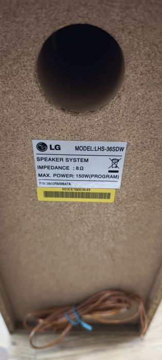 Sistem 5.1. lg subwofer