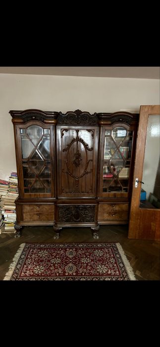 Mobilier vintage din lemn masiv – set complet salon / birou