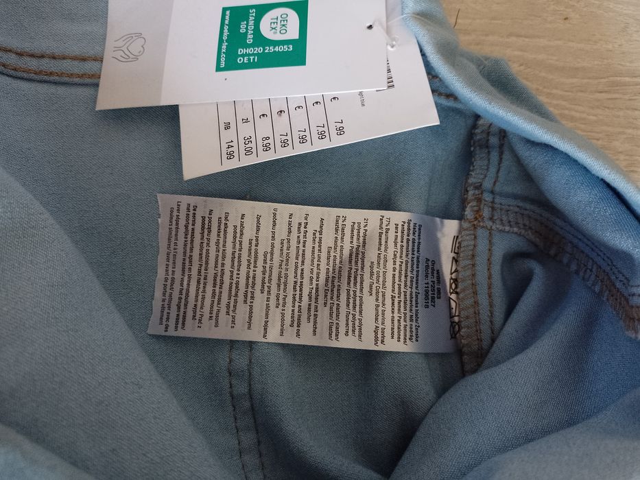 Blugi subțiri 3/4 elastici cu talie înaltă