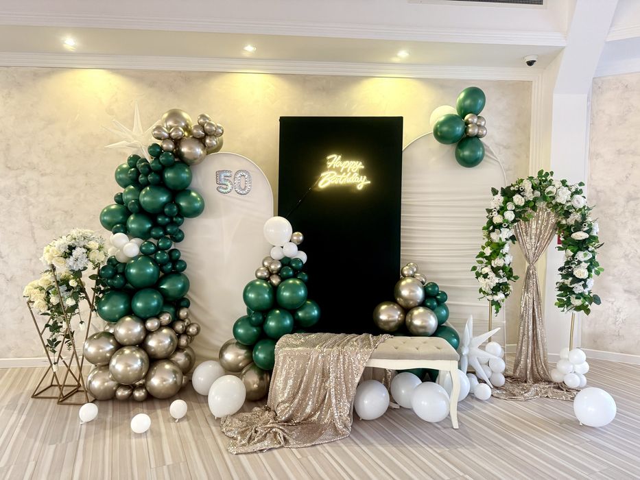 Decor baloane/arcada baloane majorat ,botez ,nunta, cununie,zi nastere