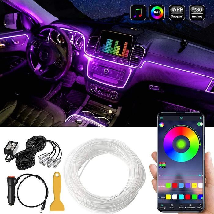 fir neon rgb cu 5 celule 6metri
