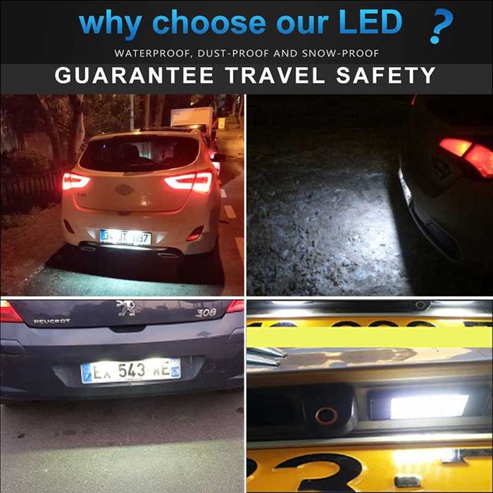 LED плафони за регистрационен номер за Peugeot Citroen