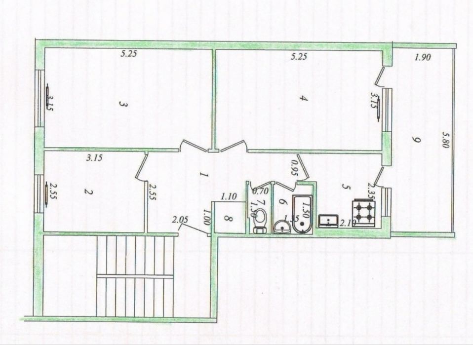 Своя Под офис 1-линия вдоль дороги 1-этаж 5-квартал 3-комн
