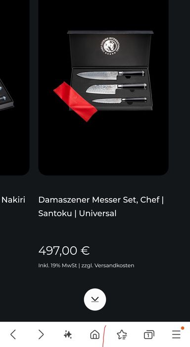 Chef Cuisine International  Set 3 cutite bucatarie otel damasc