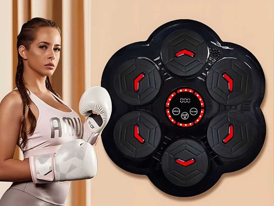 Tinta de box electronic cu muzica Bluetooth lumini LED 9 viteze manusi