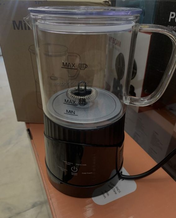 Уред за Млечна Пяна / Пенообразувател за Мляко / Електрически Уред за Фрапе и Капучино