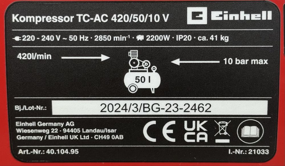 Компресор Einhell TC-AC 420/50/10 2200 W