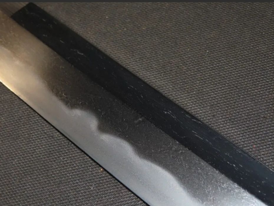 Katana- Вакизаши в ширасая - надпис по острието - Noshu  Ju Kanemitsu