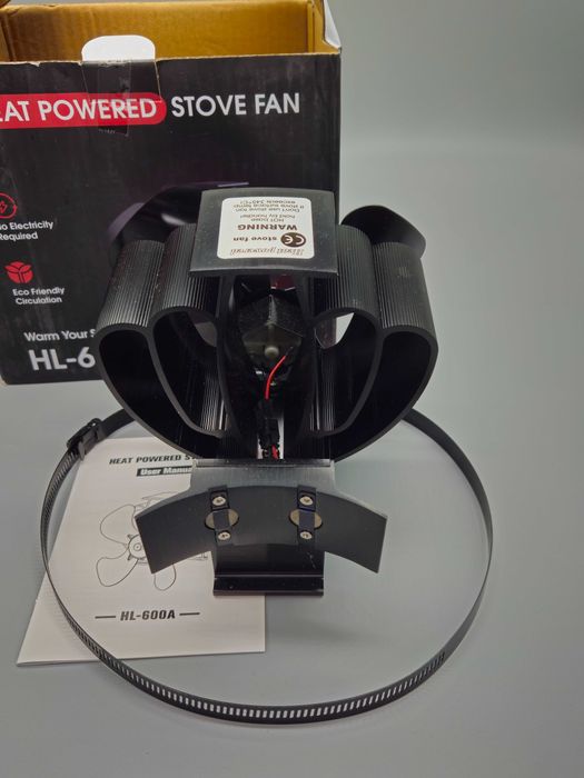 Термовентилатор за печка/камина без ток,магнитен монтаж,скоба за комин