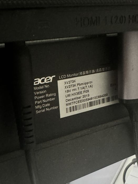 Монитор 4k 120гц Acer Nitro XV273K