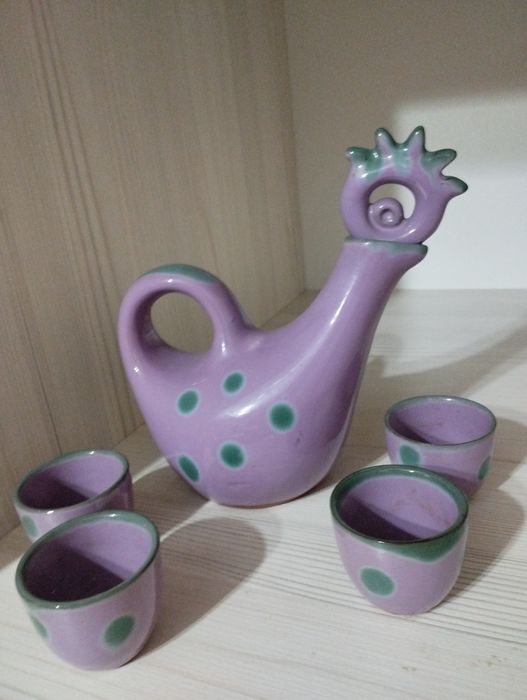 Штоф с рюмками, керамика