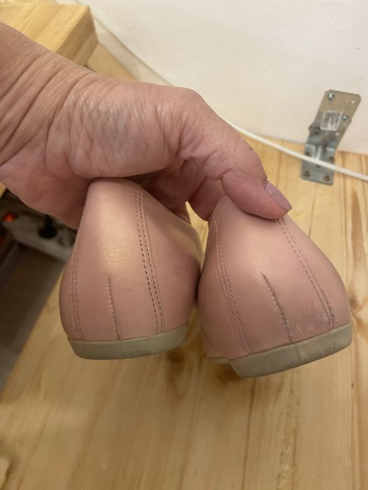 Balerini ECCO din piele naturala roz aproape noi, marimea 37