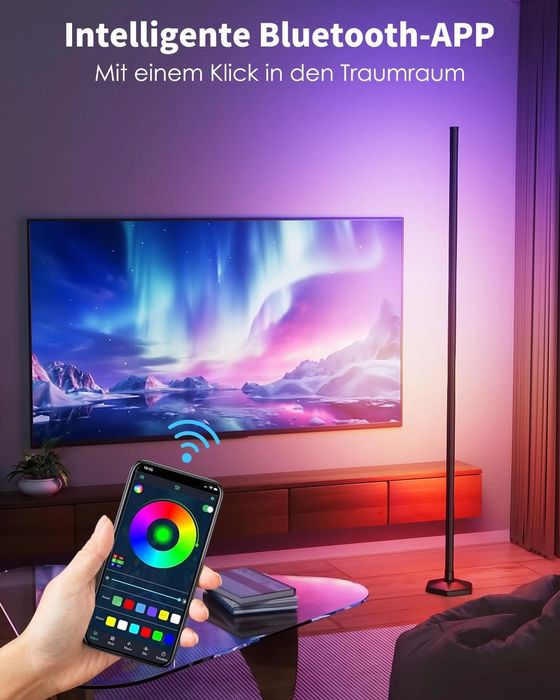 LED подова лампа за хол с димируема светлина, 170 см