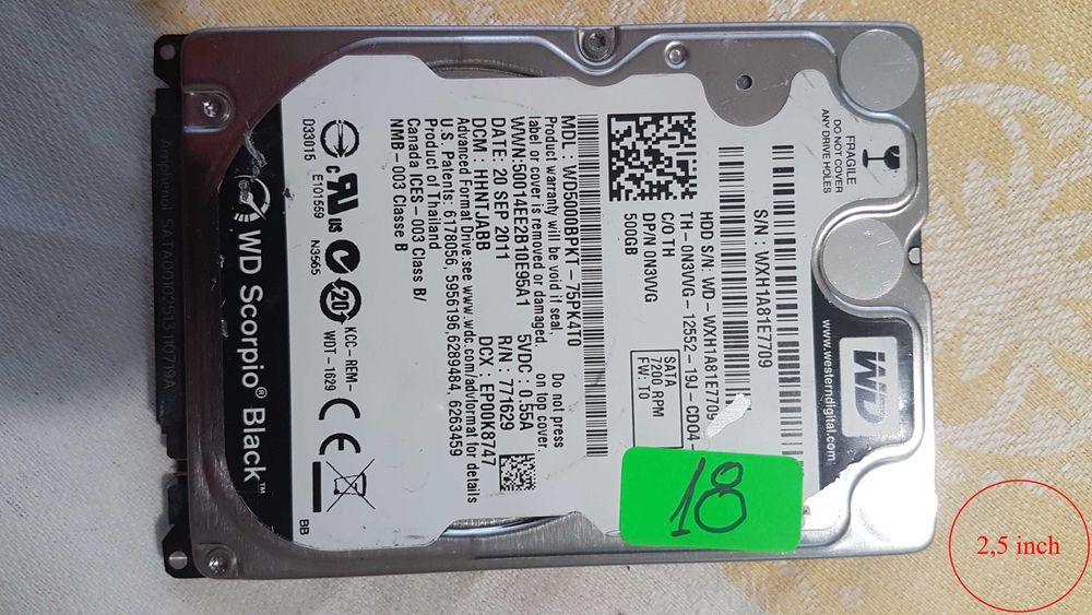 Лот от използвани HDD - перфектно здраве според HDD Sentinel