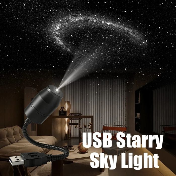 Lampa Proiector LED USB - Cer Stelat / Galaxie Auto si Casa