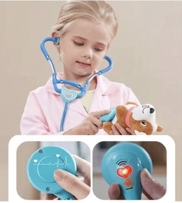 Детски докторски комплект със слушалки и аксесоари Sonne