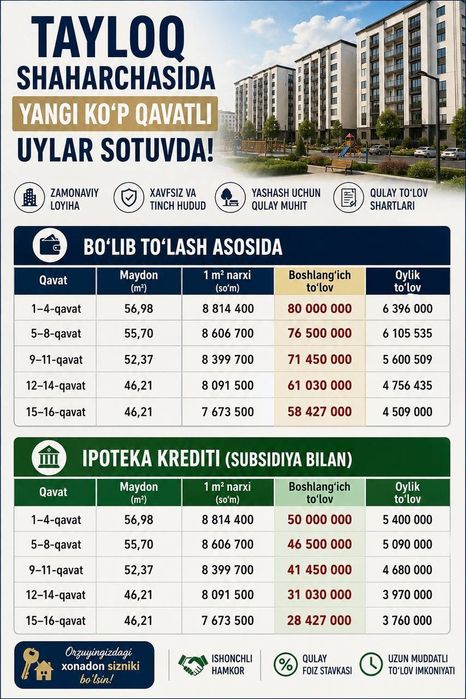 2 хонали квартира