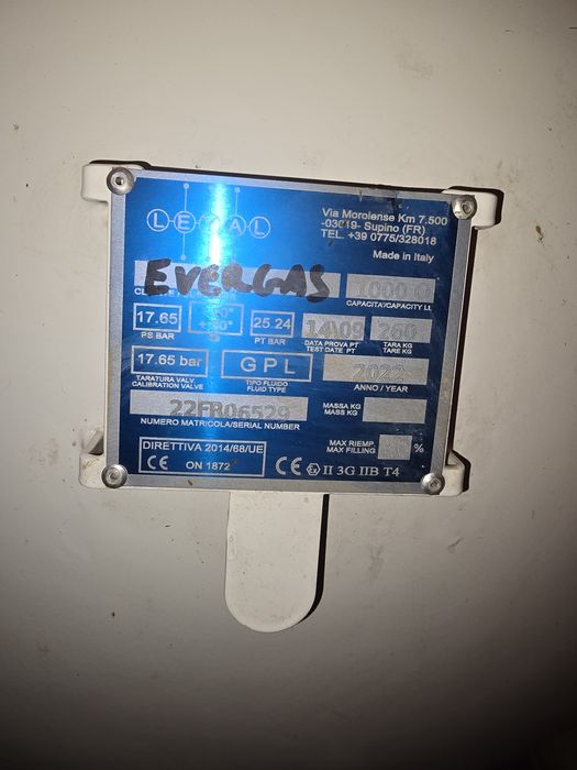 Butelie,rezervor, bazin GPL 1000L