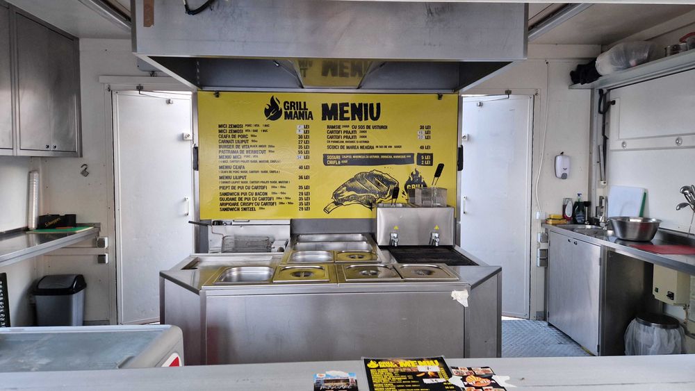 Vand Container FAST-FOOD 5×2.40 m + Extensie 1 m – FULL ECHIPAT