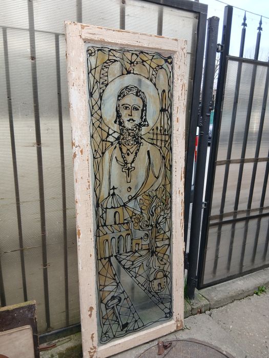 Pictură religioasă pe sticlă