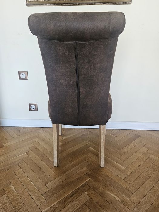 Трапезен стол с крака от масив 6 бр.