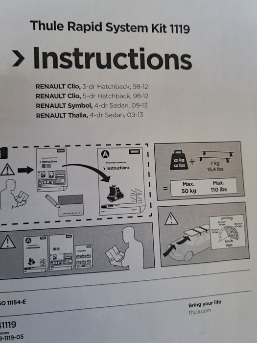 Оригинален багажник Тhule Renault clio.Sumbol.Thallis 98/13