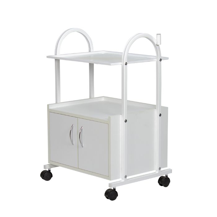 Количка за естетика - метална 1* - бяла 55 х 42,5 х 80,5 см