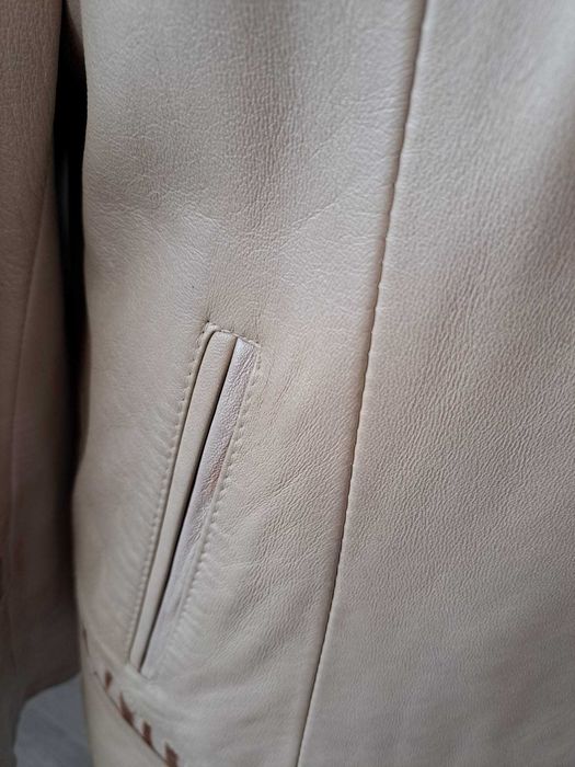 haina piele bej scurta