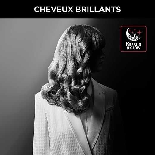 Маша за коса Rowenta x Karl Lagerfeld CF321LF0, 200°C Keratin & Shine, Кабел 1.8 м, Черен/Червен