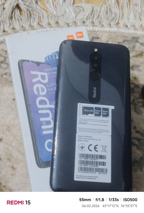 Редми 8 с коробкой чехлом