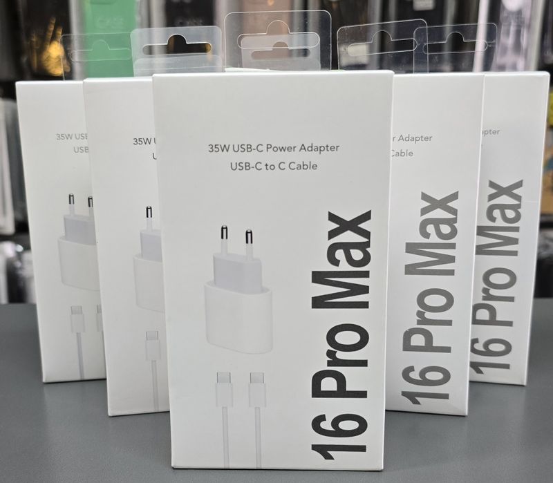 Бързо зарядно за iPhone 17 Pro Max 35W адаптер и кабел за зареждане