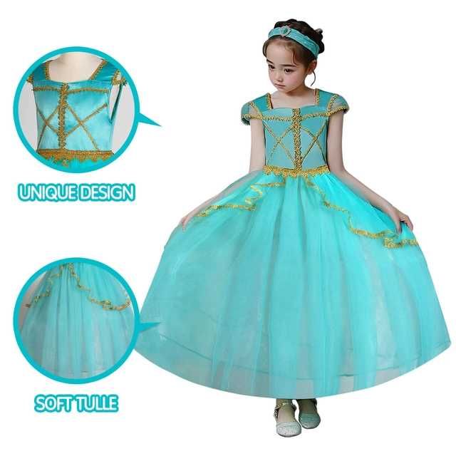 Светеща детска рокля с LED светлини в стил принцеса Жасмин